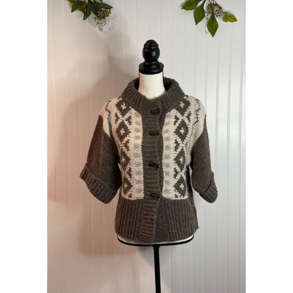 Elsamanda Wool Blend Cardigan Sweater With Toggle Closure Sz M Made in Italy - Picture 6 of 16